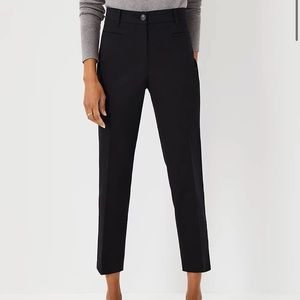 Ann Taylor Petite Cotton Crop Pant in Black